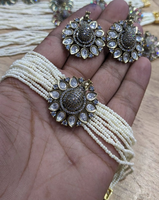 3D Peacock choker set