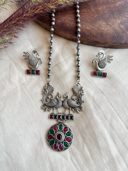 Oxidised pendant set