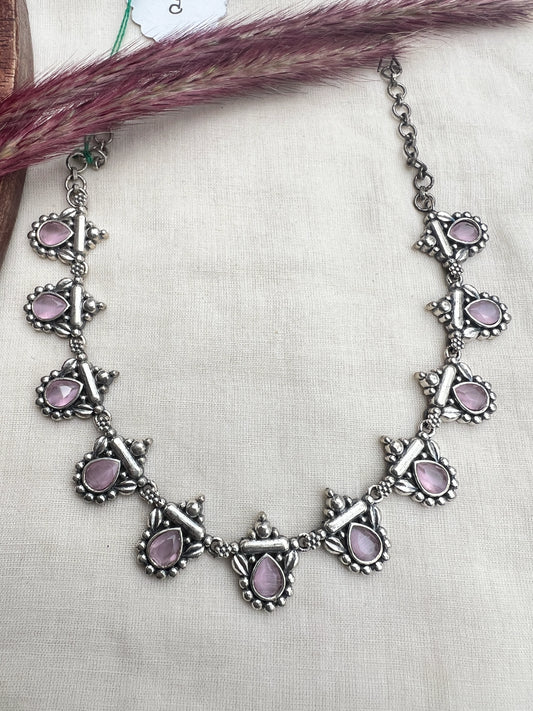 Pink stone necklace