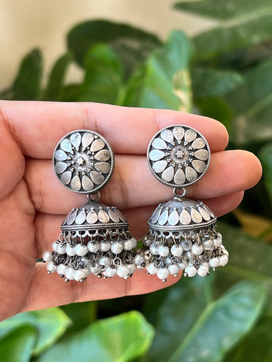 Oxidised jhumkas