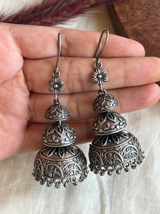 Oxidised jhumkas