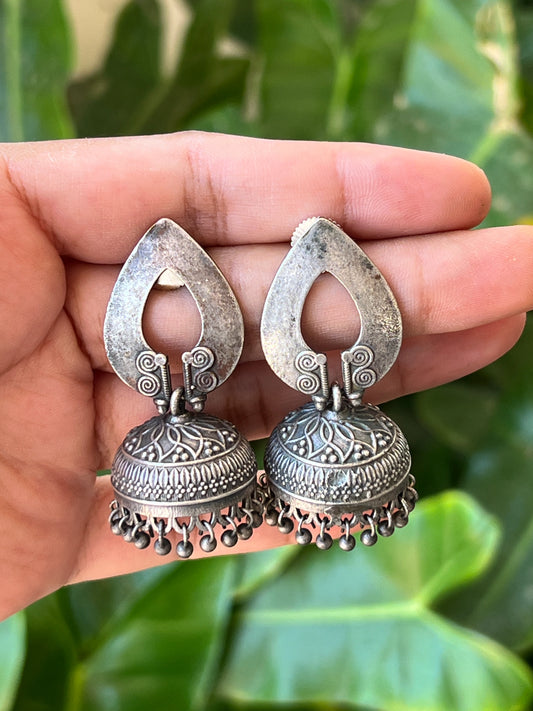 Oxidised jhumkas