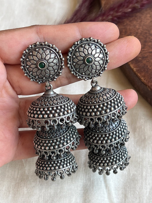 Oxidised jhumkas