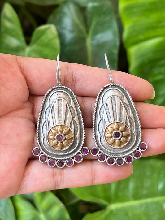 Dual tone earrings