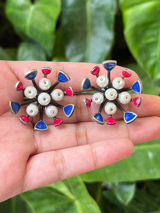 3D flower studs