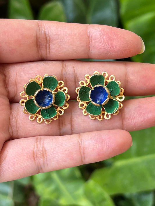 Gold handpainted studs