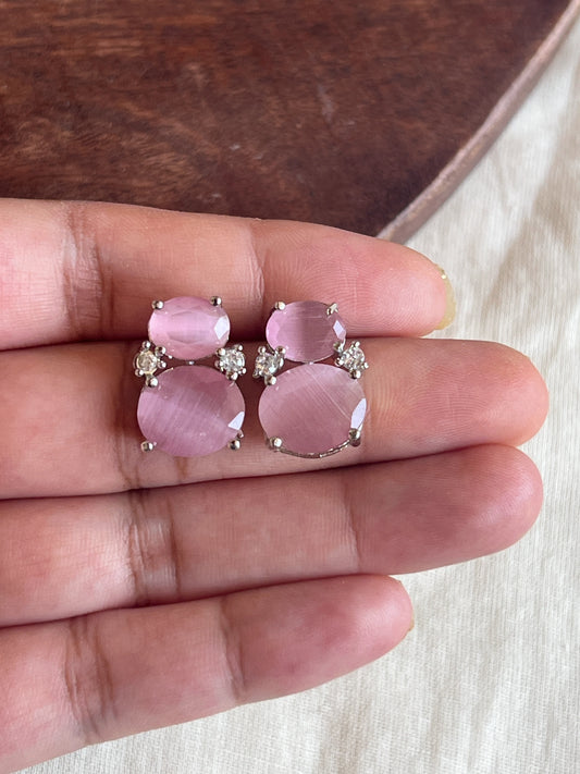 Pink stone earrings
