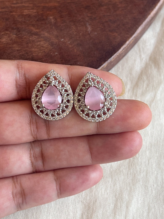 Pink stone earrings