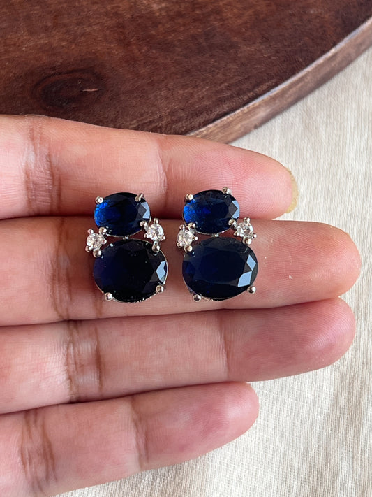 Drak blue stone earrings