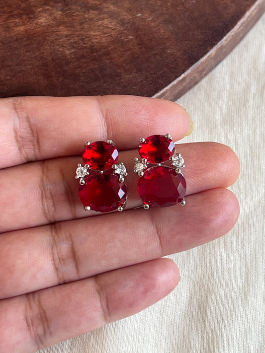 Red stone earrings