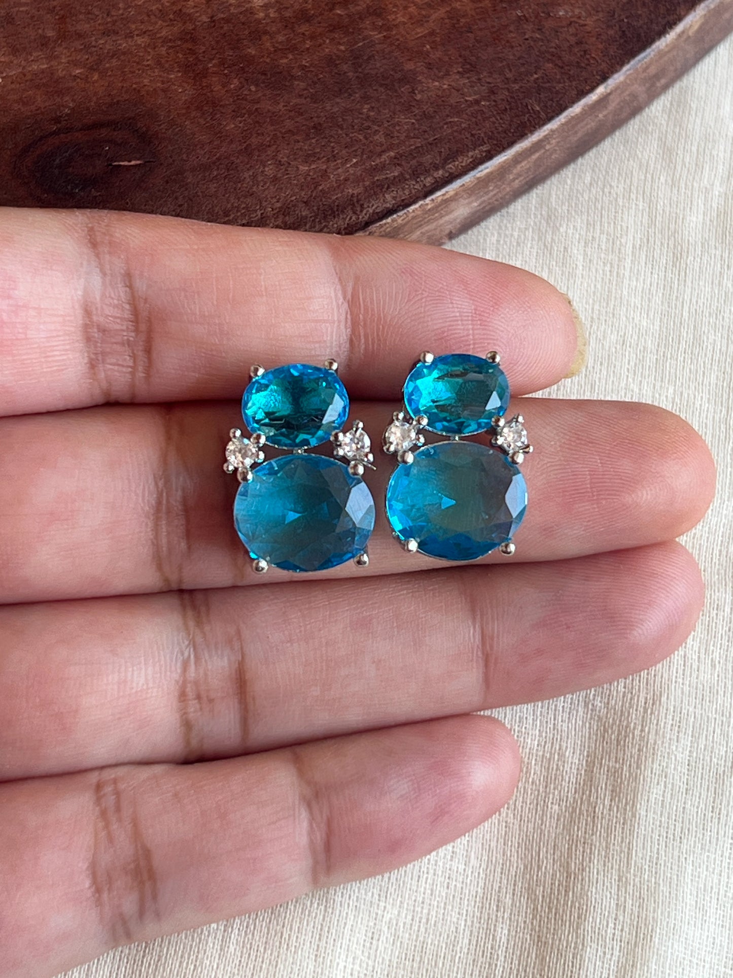 Light blue stone studs