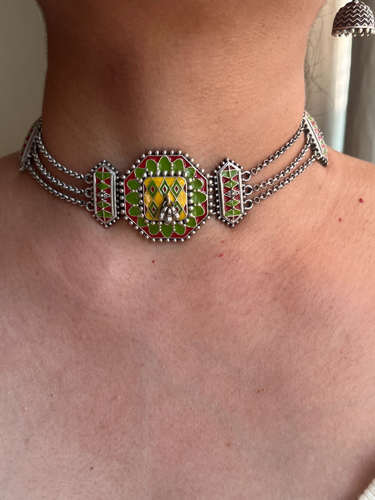 Oxidised necklace set