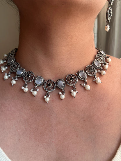 Oxidised necklace set