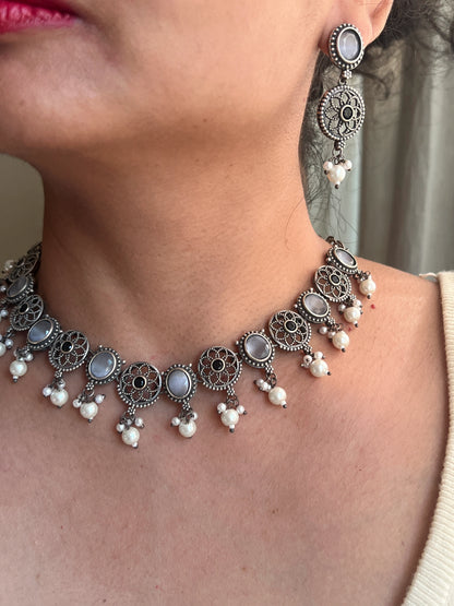 Oxidised necklace set
