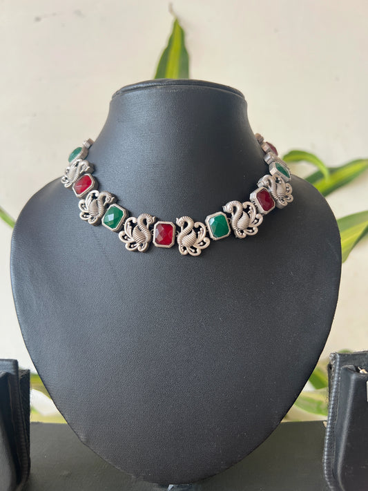 Oxidised necklace set