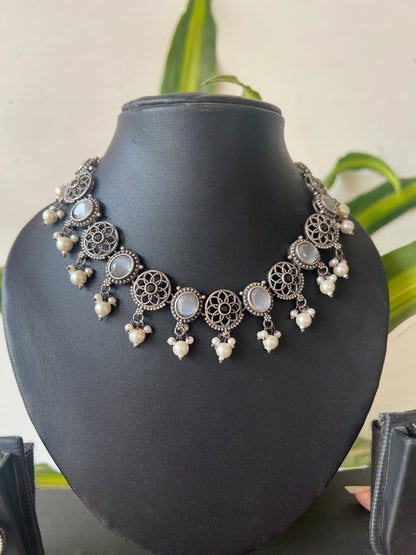 Oxidised necklace set