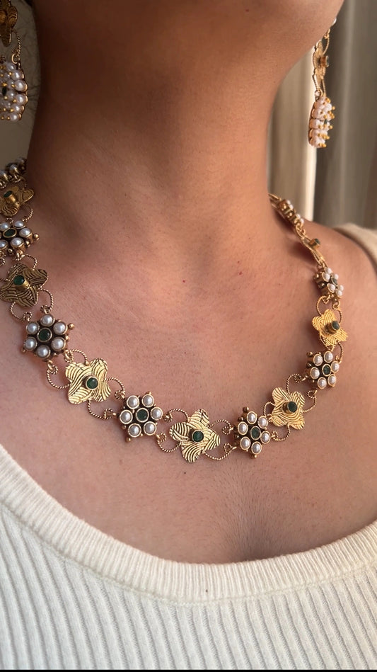 Single layer necklace set Green