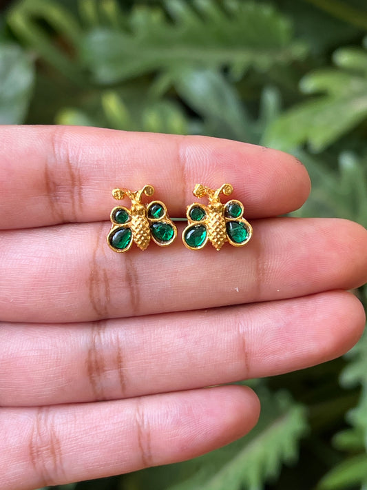 butterfly studs (green)