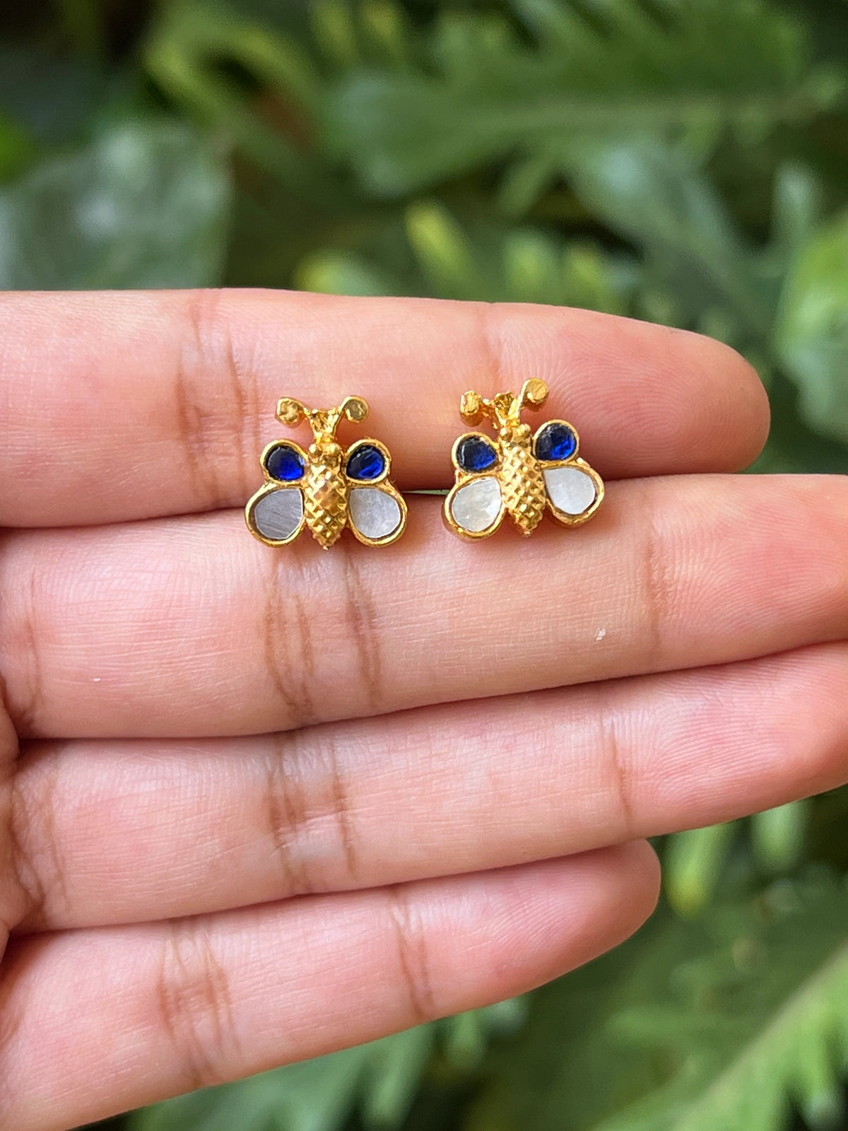 butterfly studs (mop blue)