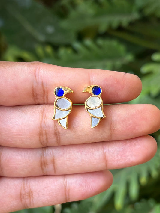 parrot studs (mop dark blue)