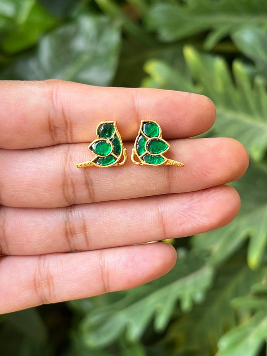 bird studs (green)