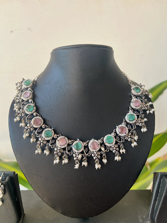 Oxidised necklace set