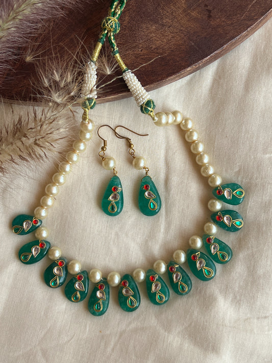 Stone work necklace set