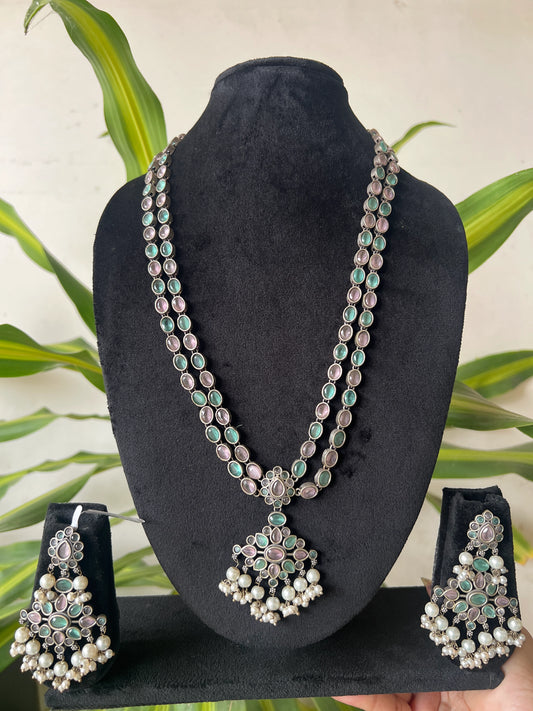 Oxidised necklace set