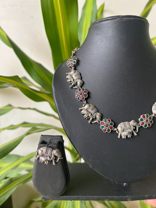 Oxidised necklace set