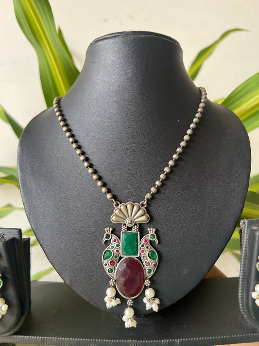 Oxidised necklace set