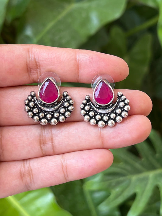Red stone earrings
