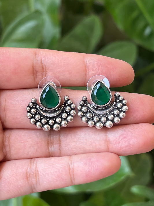 Green stone earrings