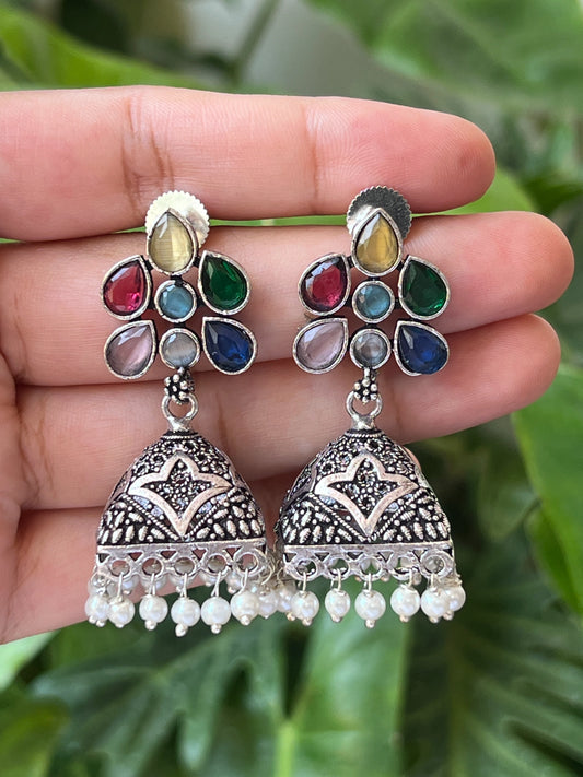 Multi colour jhumkas