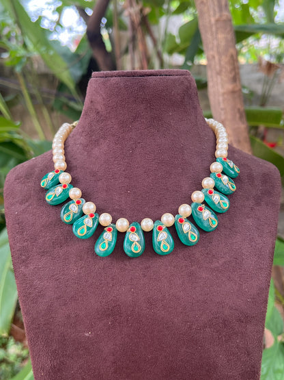 Stone work necklace set