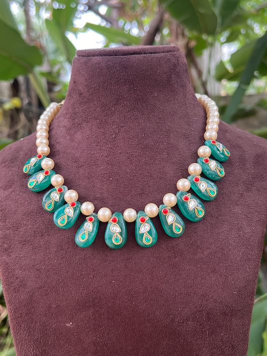Stone work necklace set