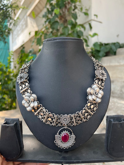 Oxidised fusion necklace