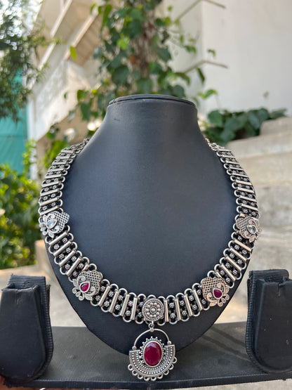 Oxidised fusion necklace