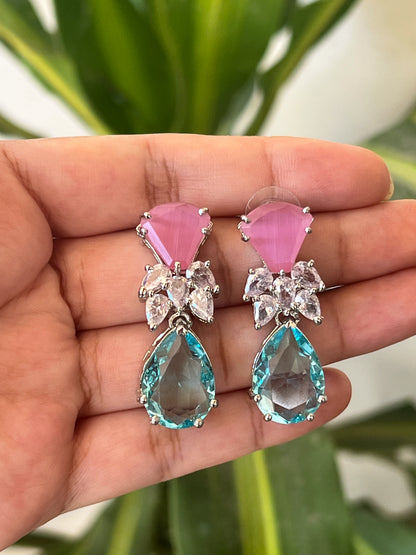 pink and blue earrings