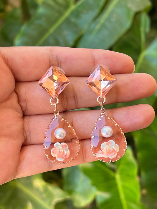 Glass stone earrings