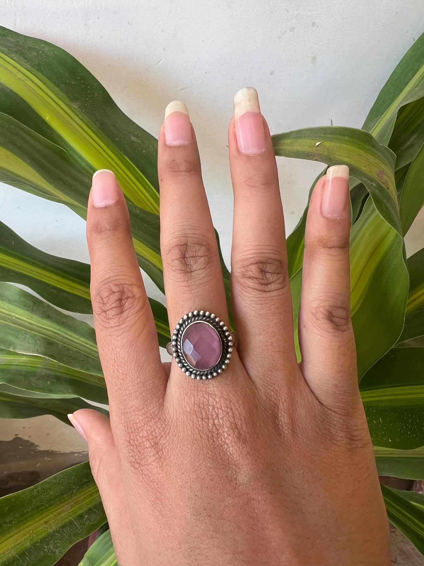 Pink stone ring