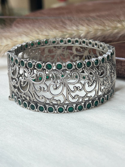 Green jaali work bangles