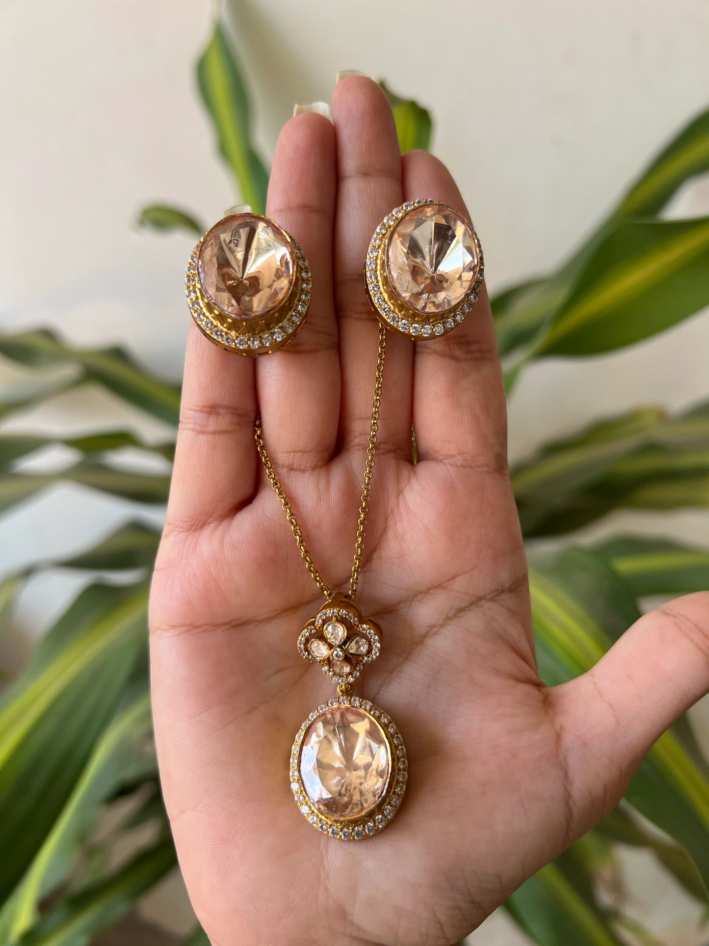 Polki pendant set