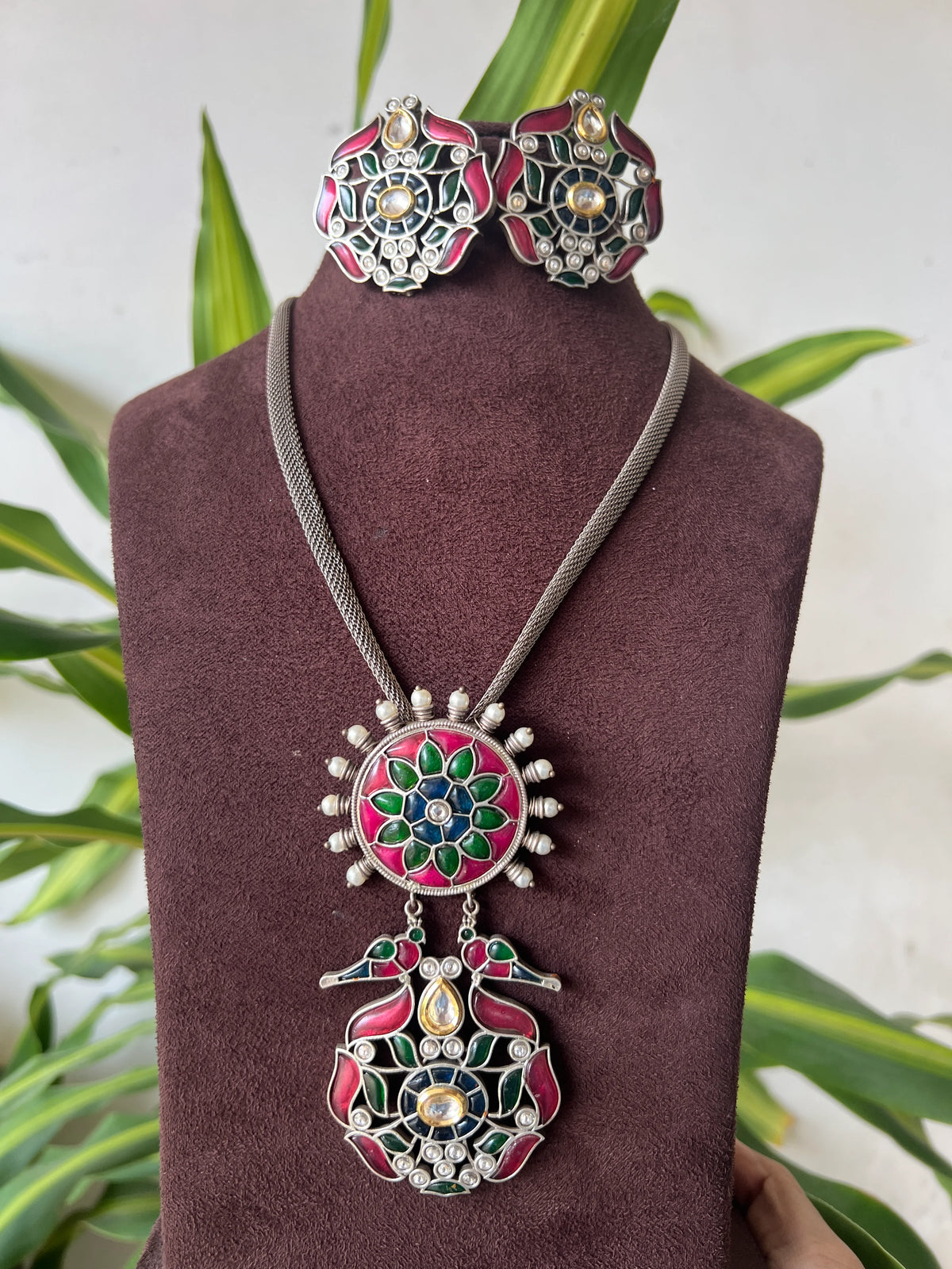 Oxidised necklace set