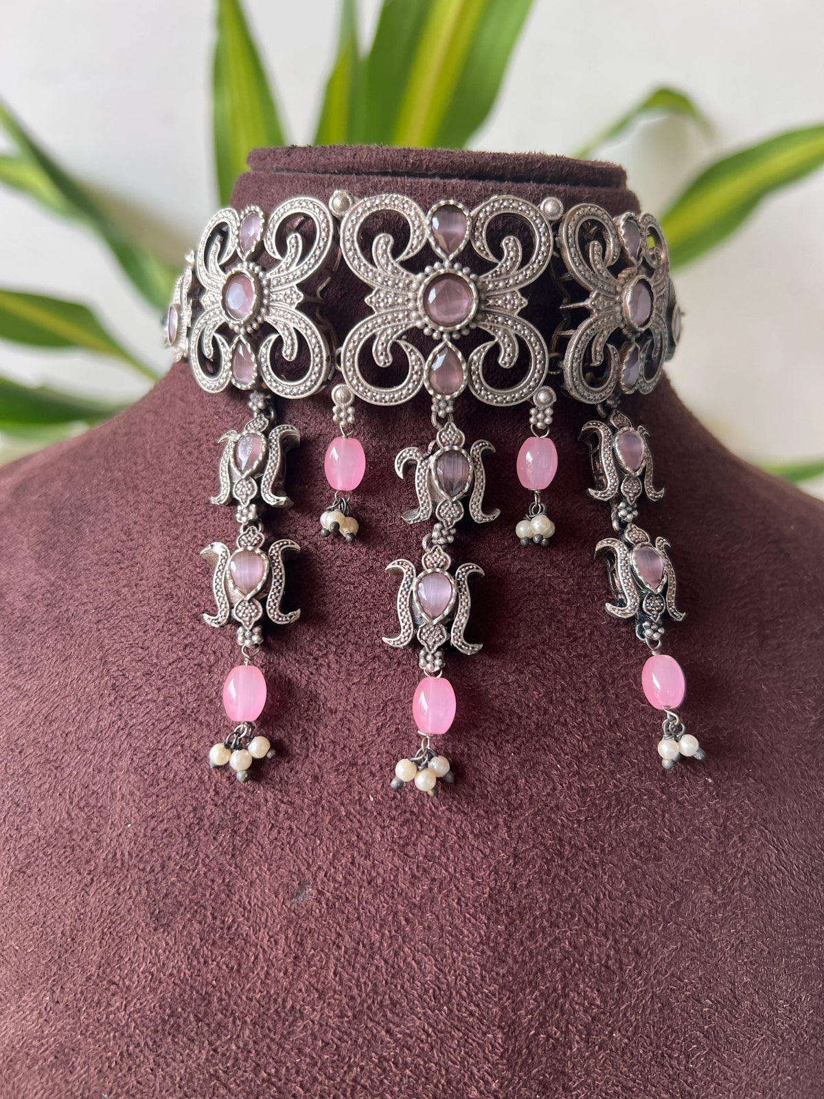 Oxidised necklace set