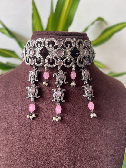 Oxidised necklace set