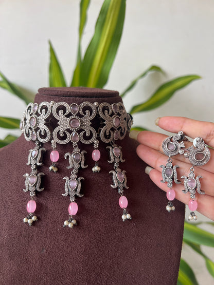 Oxidised necklace set
