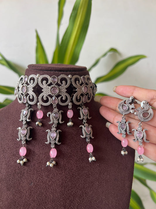 Oxidised necklace set