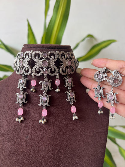 Oxidised necklace set