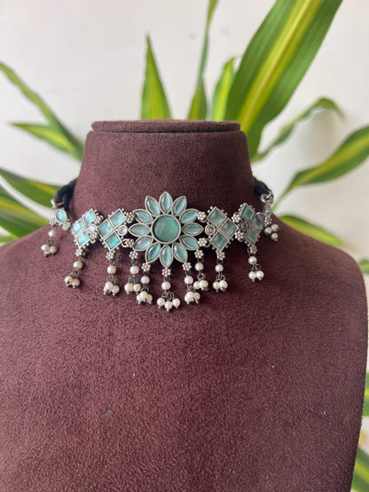 Oxidised necklace set