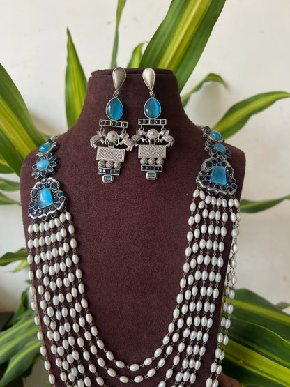 Oxidised necklace set